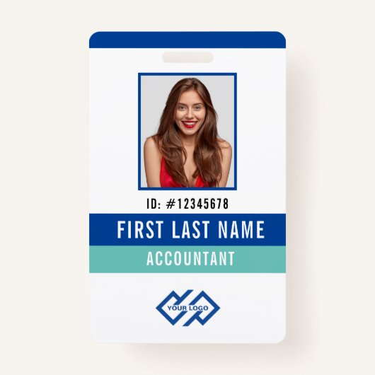 会社ロゴの写真名IDバッジ バッジ (正面)