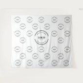 会社ロゴの背景のインスタントステップとリピート タペストリー (正面(横))