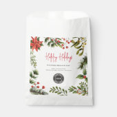 会社ロゴの追加クリスマスホリデーズベリー フェイバーバッグ (正面)