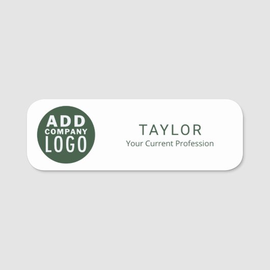 会社ロゴの追加ビジネススタッフの従業員 名札 (正面)