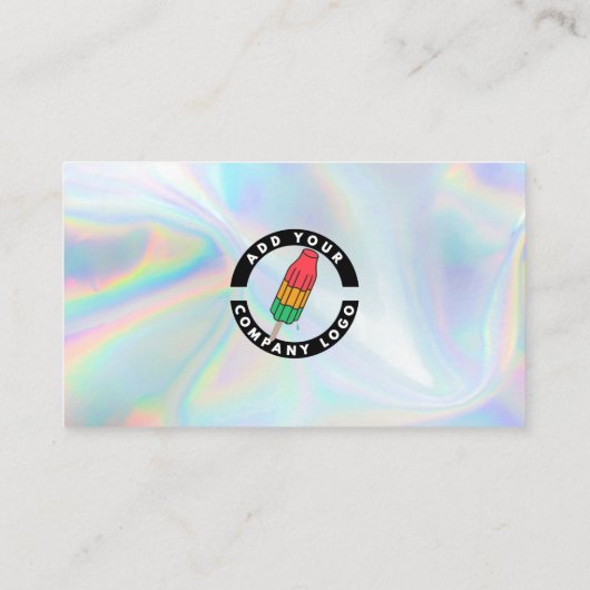 会社ロゴの追加ホログラフィックプロフェッショナルクラシック 名刺 (裏面)