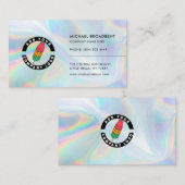 会社ロゴの追加ホログラフィックプロフェッショナルクラシック 名刺 (正面/裏面)