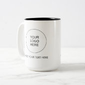 会社ロゴの追加文字モダンシンプルテンプレート ツートーンマグカップ (正面左)