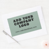 会社ロゴのWebサイトアドレスの追加 長方形シール (封筒)