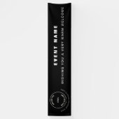 会社ロゴウェブサイトビジネスイベントウェルカムブラック 横断幕 (縦)