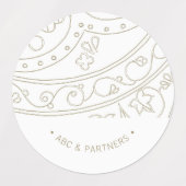 会社ロゴエレガントギフトラッピング ラベル (デザイン2)