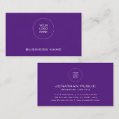 会社ロゴエレガントテンプレート王室の紫モダン 名刺 (正面/裏面)