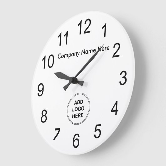 会社ロゴオフィスの壁時計のテンプレート ラージ壁時計 (傾斜)