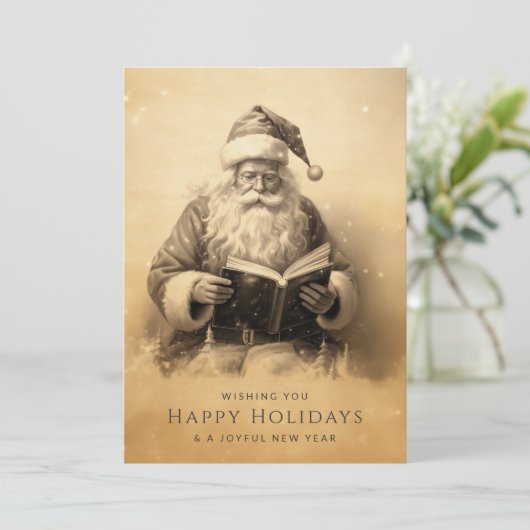会社ロゴカスタマイズヴィンテージアンティーククリスマス シーズンカード (スタンド正面)