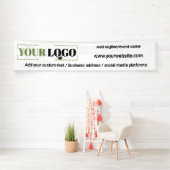 会社ロゴカスタムテンプレート白企業の 横断幕 (インサイチュ)