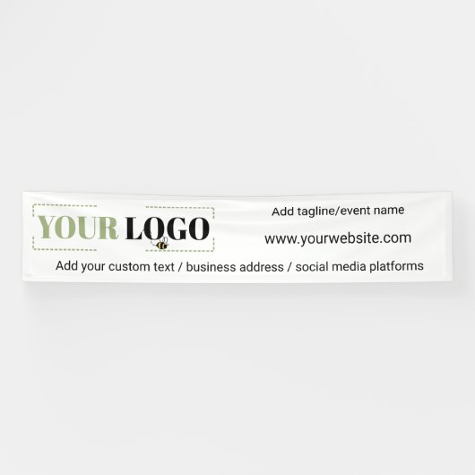 会社ロゴカスタムテンプレート白企業の 横断幕 (横)