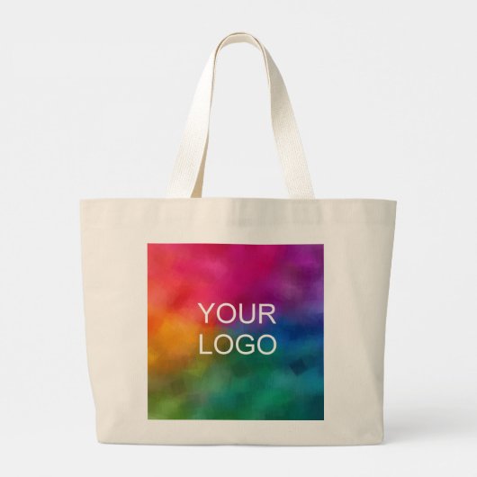 会社ロゴカスタムデザインのアップロード ラージトートバッグ (裏面)