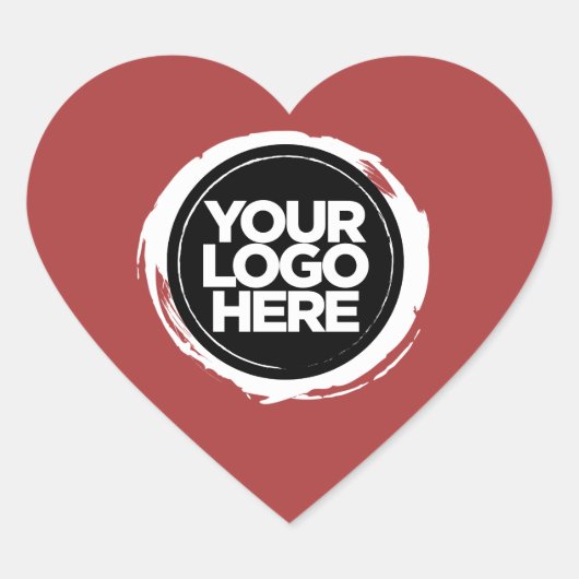 会社ロゴカスタムバレンタインデー赤いハート ハートシール (正面)