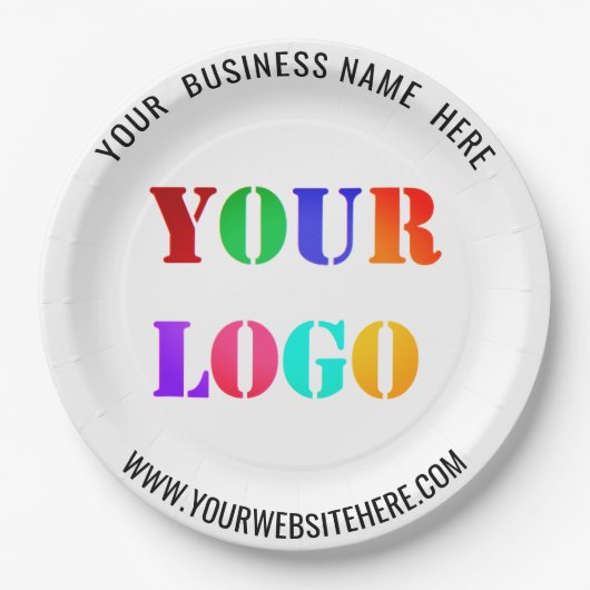 会社ロゴカスタム文字紙プレートテンプレート ペーパープレート (正面)
