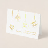 会社ロゴクリスマスオーナメントクラフトシルバー実在 箔カード (正面)