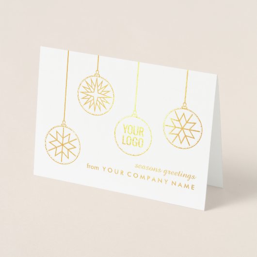 会社ロゴクリスマスオーナメントクラフトシルバー実在 箔カード (正面)