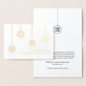 会社ロゴクリスマスオーナメントクラフトシルバー実在 箔カード (ディスプレー)