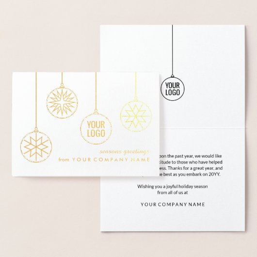 会社ロゴクリスマスオーナメントクラフトシルバー実在 箔カード (ディスプレー)