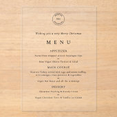 会社ロゴクリスマスパーティーメニュー アクリル招待状 (正面)