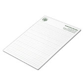 会社ロゴグリーンラインズ大学ルール ノートパッド (アングル)