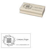 会社ロゴスローガンのWebサイトの葉リース ラバースタンプ (押印)