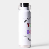 会社ロゴソーシャルメディアのウォーターボトルテンプレート ウォーターボトル (正面)