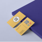 会社ロゴソーシャルメディアQRコードイエローエレガント 名刺