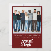 会社ロゴチーム写真ビジネススタイリッシュクリスマス シーズンカード (正面)