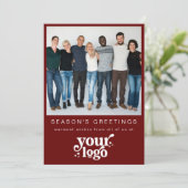 会社ロゴチーム写真ビジネススタイリッシュクリスマス シーズンカード (スタンド正面)