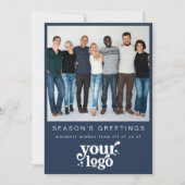 会社ロゴチーム写真ビジネススタイリッシュクリスマス シーズンカード (正面)
