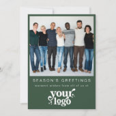 会社ロゴチーム写真ビジネススタイリッシュクリスマス シーズンカード (正面)