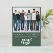 会社ロゴチーム写真ビジネススタイリッシュクリスマス シーズンカード (スタンド正面)