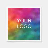 会社ロゴテキストを追加 ここにテンプレートをパーソナライズ スタンダードカクテルナプキン (正面)