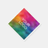 会社ロゴテキストを追加 ここにテンプレートをパーソナライズ スタンダードカクテルナプキン (角)