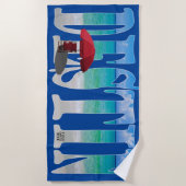 会社ロゴデザインビーチフロリダフォトタイポグラフィ ビーチタオル (正面)