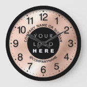 会社ロゴバラ赤面名スローガン ラージ壁時計 (正面)