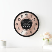 会社ロゴバラ赤面名スローガン ラージ壁時計 (ホーム)