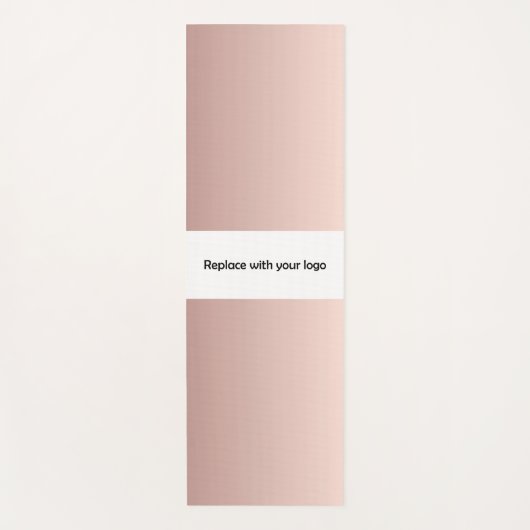 会社ロゴバラ金ゴールド四角形ビジネス ヨガマット (正面)