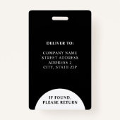 会社ロゴバーコード従業員の写真 バッジ (裏面)