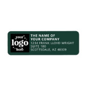 会社ロゴパーソナライズされた事業差出人住所 ラベル (正面)