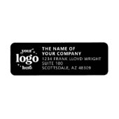 会社ロゴパーソナライズされた事業差出人住所 ラベル (正面)