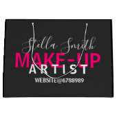 会社ロゴパーソナライズされた化粧アーティスト規格 ラージペーパーバッグ (正面)