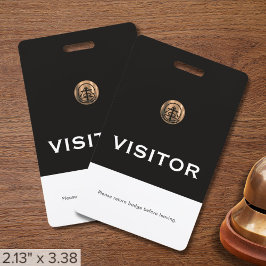 会社ロゴビジターバッジ返品要求 バッジ