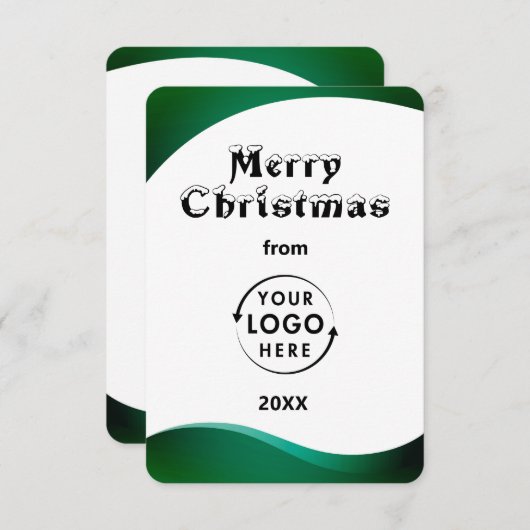 会社ロゴビジネスのクリスマスグリーティングカード (正面/裏面)
