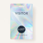 会社ロゴビジネスウェブサイトホログラフィックビジター バッジ (正面)