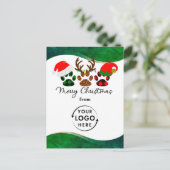 会社ロゴビジネスホリデークリスマスポストカード ポストカード (スタンド正面)