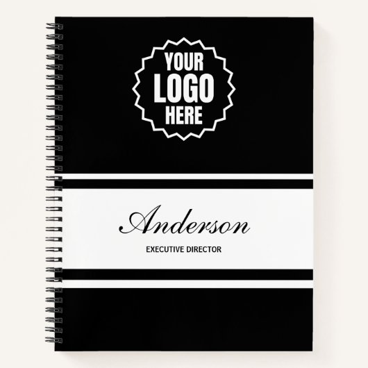 会社ロゴビジネスモノグラムスクリプト名とタイトル ノートブック (正面)