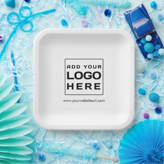 会社ロゴビジネスWebサイトのモダン追加 ペーパープレート (パーティー)