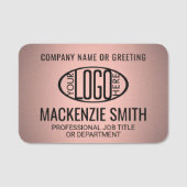 会社ロゴピンクカラー印刷プラスチック従業員 名札 (正面)