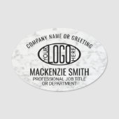 会社ロゴフェイク白大理石の従業員ID 名札 (正面)